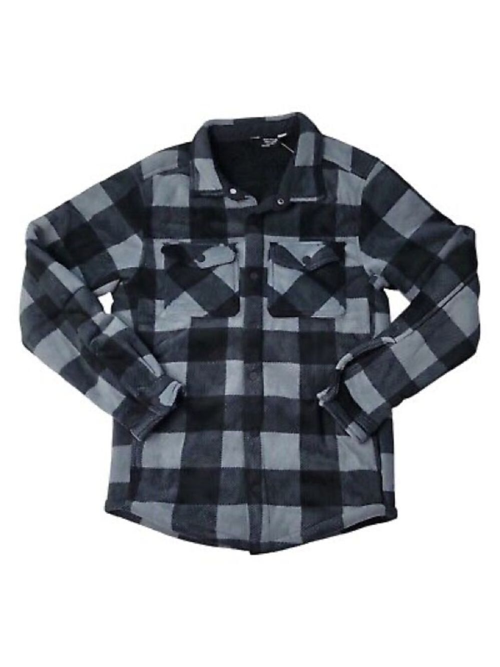 Member's Mark Men's Grey Buffalo Plaid Shacket Medium